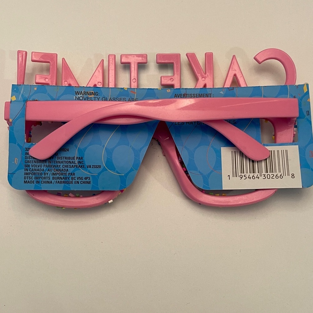 NWT Cake Time Party Glasses - Pink Sprinkles - Picture 4 of 6